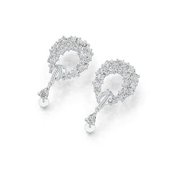 14K Gold Semi Mount Earrings Setting Pear PE 6x4mm OV 5x3mm OV 4x3mm Diamond Accent DHJ