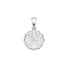 Sterling Silver Semi Mount Pendant Setting Round RD 8X8mm MQ 6X3mm DHJ