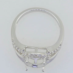Platinum Semi Mount Ring Setting Oval OV 10x8mm Split Sha Diamond Accent Syzjewelry