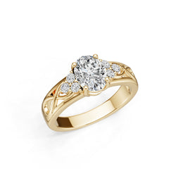 18K Gold Semi Mount Ring Setting Oval OV 8X6mm Syzjewelry