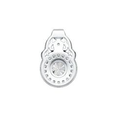 10K Gold Semi Mount Pendant Setting Round RD 6.5mm Moissanite Accent DHJ