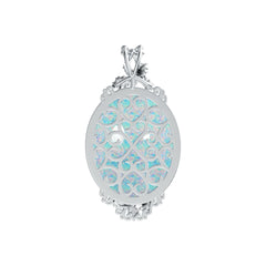 Sterling Silver Semi Mount Pendant Setting Oval OV 25X20mm Cabochon DHJ