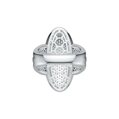 18K Gold Cocktail Ring Oval-Shaped with or Moissanite Diamond Accent DHJ