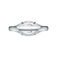 Platinum Semi Mount Ring Setting Cushion CU 9X9mm TRI 4X4mm Diamond Accent DHJ