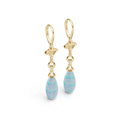 18K Gold Semi Mount Earrings Setting Round Ro 18x7mm Syz Jewelry