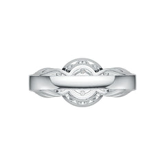 14K Gold Semi Mount Ring Setting Round RD 2.5mm Diamond Accent DHJ