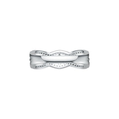Sterling Silver Ring Entwined Style with White Topaz or Moissanite DHJ