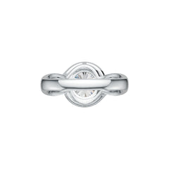 Platinum Semi Mount Ring Setting Round RD 8x8mm Diamond Accent DHJ