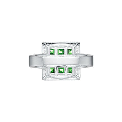 18K Gold Semi Mount Ring Setting Princess SQ 3.5X3.5mm Diamond Accent DHJ