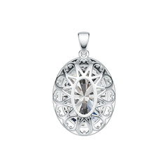 14K Gold Semi Mount Pendant Setting Oval OV 21X16mm Diamond Accent DHJ