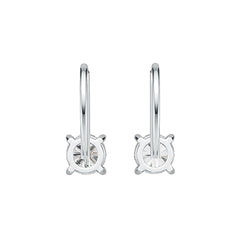 Platinum Semi Mount Earrings Setting Round RD 6x6mm DHJ