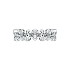 Sterling Silver Art Nouveau Ring with White Topaz or Moissanite Syzjewelry