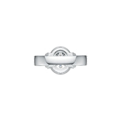 18K Gold Halo Ring Split Shank with White Topaz or Moissanite Diamond Accent DHJ