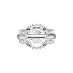 Sterling Silver Semi Mount Ring Setting Round RD 10x10mm Emerald OCT 5x4mm DHJ