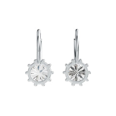 Platinum Semi Mount Earrings Setting Round RD 8x8mm Diamond Accent DHJ