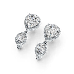 10K Gold Semi Mount Earrings Setting Pear PE 12X10mm OV 8X6mm DHJ