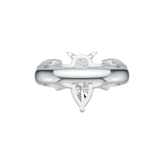 Platinum Semi Mount Ring Setting Pear PE 9X6mm RD 6X6mm DHJ