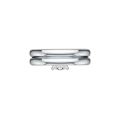 Platinum Semi Mount Ring Setting Round RD 7X7mm Engagement Ring Set Diamond Accent DHJ