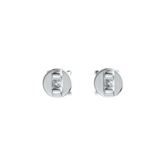 Platinum Semi Mount Earrings Setting Round RD 4x4mm Stud DHJ