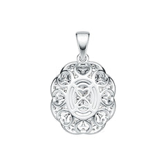 Platinum Semi Mount Pendant Setting Oval OV 7X5mm Diamond Accent DHJ