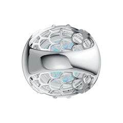 Platinum Semi Mount Ring Setting Round RD 15x15mm Cabochon Full Bezel Diamond Accent DHJ