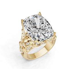 18K Gold Semi Mount Ring Setting Cushion Cu 19x14mm Diamond Accent Syz Jewelry