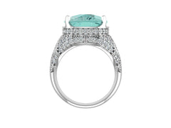 10K Gold Semi Mount Ring Setting Cushion CU 18X13mm Cocktail Ring Moissanite Accent DHJ