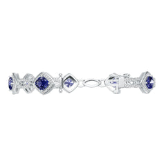 14K Gold Semi Mount Bracelet Setting Cushion Cu 5x6mm Diamond Accent Syz Jewelry