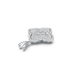 18K Gold Semi Mount Pendant Setting Round RD 3.5mm Diamond Accent DHJ