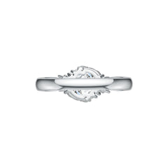 Platinum Semi Mount Ring Setting Pear PE 6X4mm Diamond Accent DHJ