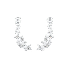 18K Gold Semi Mount Earrings Setting Marquise MQ 6X3mm MQ 5X2.5mm SQ 3X3mm Diamond Accent DHJ