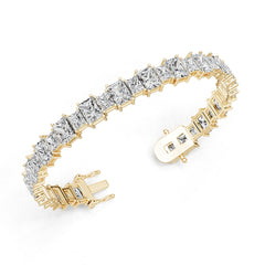 Platinum Semi Mount Bracelet Setting Princess Pr 7x5mm Diamond Accent Syz Jewelry
