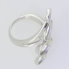 18K Gold Semi Mount Ring Setting Cabochon Oval OV 10x8 PE 6x4mm Syzjewelry