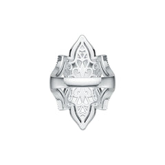 18K Gold Cocktail Ring with or Moissanite Art Deco Diamond Accent DHJ