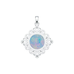 Sterling Silver Semi Mount Pendant Setting Round RD 15x15mm DHJ