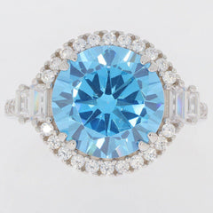 18K Gold Semi Mount Ring Setting Round RD 12x12mm Halo W/ Diamond Accent Syzjewelry