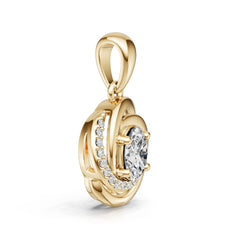 Platinum Semi Mount Pendant Setting Oval Ov 5x4mm Diamond Accent Syz Jewelry