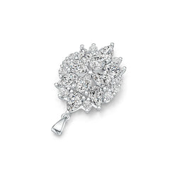 18K Gold Semi Mount Pendant Setting Round RD 3x3mm Diamond Accent DHJ
