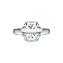 Platinum Semi Mount Ring Setting Cushion CU 14X12mm Diamond Accent DHJ