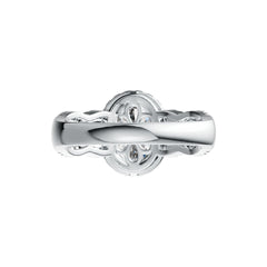 Platinum Semi Mount Ring Setting Oval OV 9X7mm Diamond Accent DHJ