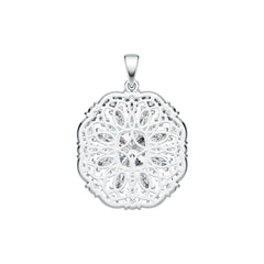 14K Gold Semi Mount Pendant Setting Cushion CU 10X8mm Diamond Accent DHJ