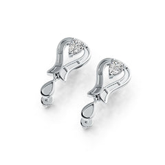 18K Gold Semi Mount Earrings Setting Pear PE 7X5mm Tulip Theme DHJ