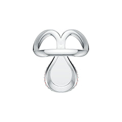 Platinum Semi Mount Ring Setting Cabochon PE 14X10mm with White Topaz Diamond Accent DHJ