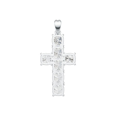 14K Gold Semi Mount Pendant Setting Cushion CU 7X7mm Cross Theme DHJ