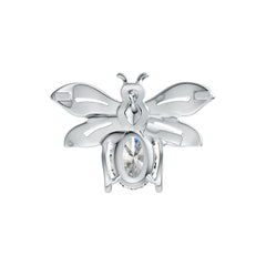 14K Gold Semi Mount Pendant Setting Oval OV 18X13mm Bee Theme Diamond Accent DHJ