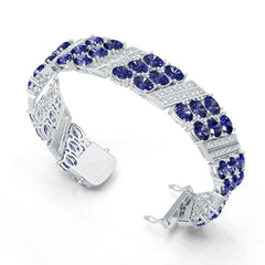 Sterling Silver Semi Mount Bracelet Setting Round Rd 7x5mm Diamond Accent DHJ