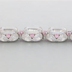 18K Gold Semi Mount Bracelet Setting Emerald OCT 10X8mm PE 6x4 RD3.5 Diamond Accent Syzjewelry