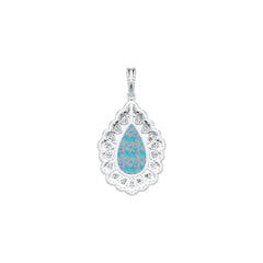 Sterling Silver Semi Mount Pendant Setting Pear PE 18x12 Cabochon Syzjewelry