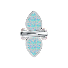 Sterling Silver Semi Mount Ring Setting Pear PE 17X13mm RD 5X5mm DHJ