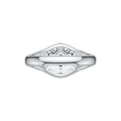 Platinum Semi Mount Ring Setting Oval OV 6X4mm Art Deco Style DHJ
